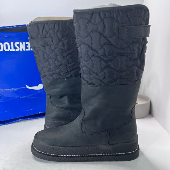 Birkenstock Iskut Leather/Textile Mid Calf Boot Black Women 7/EU38/Men 5 NWB - Picture 5 of 9